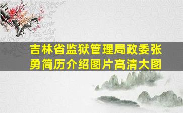 吉林省监狱管理局政委张勇简历介绍图片高清大图