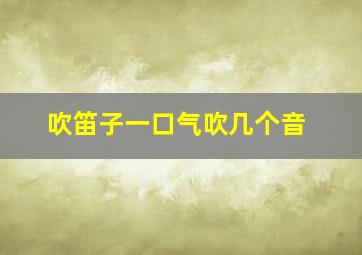 吹笛子一口气吹几个音