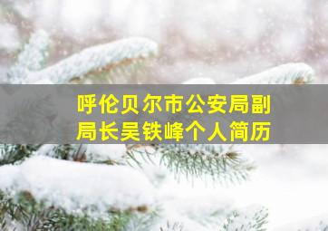 呼伦贝尔市公安局副局长吴铁峰个人简历