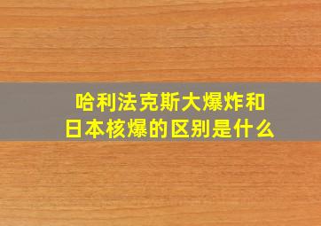 哈利法克斯大爆炸和日本核爆的区别是什么