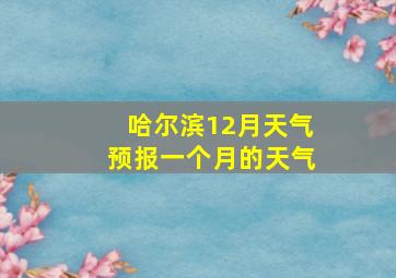 哈尔滨12月天气预报一个月的天气