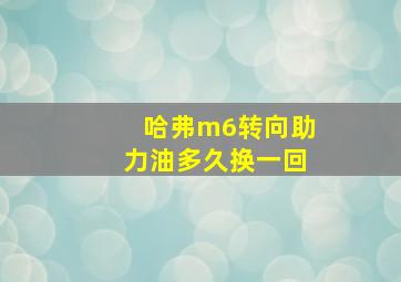 哈弗m6转向助力油多久换一回