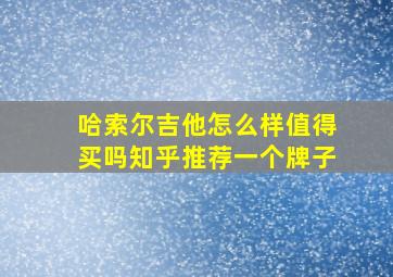 哈索尔吉他怎么样值得买吗知乎推荐一个牌子