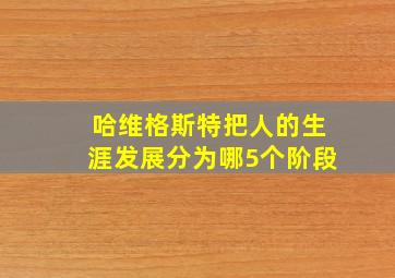 哈维格斯特把人的生涯发展分为哪5个阶段