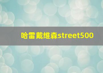 哈雷戴维森street500