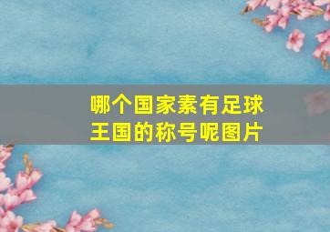 哪个国家素有足球王国的称号呢图片