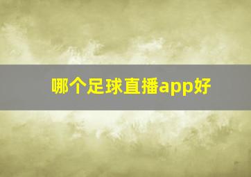 哪个足球直播app好