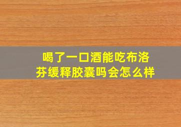 喝了一口酒能吃布洛芬缓释胶囊吗会怎么样