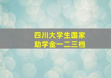 四川大学生国家助学金一二三档