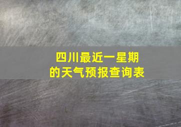 四川最近一星期的天气预报查询表