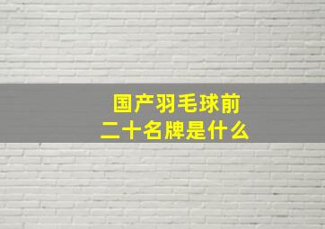 国产羽毛球前二十名牌是什么