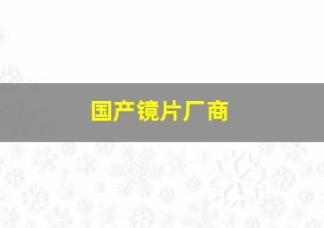 国产镜片厂商