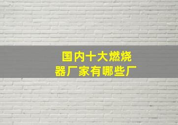 国内十大燃烧器厂家有哪些厂