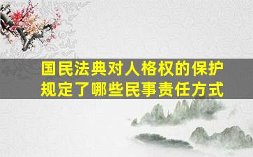 国民法典对人格权的保护规定了哪些民事责任方式