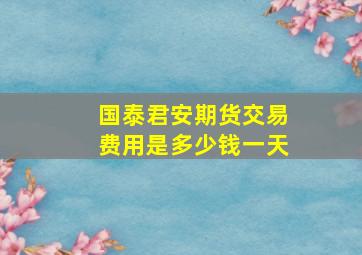 国泰君安期货交易费用是多少钱一天