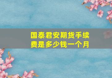 国泰君安期货手续费是多少钱一个月