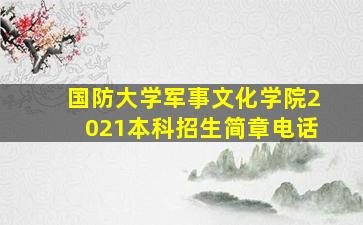 国防大学军事文化学院2021本科招生简章电话