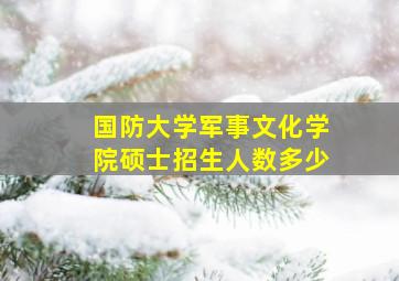 国防大学军事文化学院硕士招生人数多少