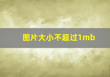 图片大小不超过1mb