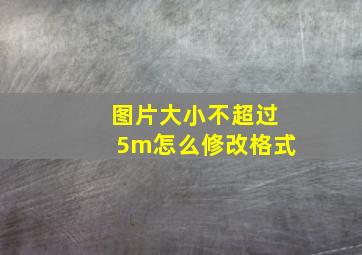 图片大小不超过5m怎么修改格式