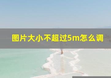 图片大小不超过5m怎么调