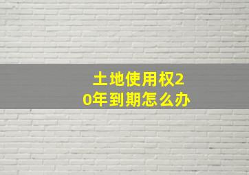 土地使用权20年到期怎么办