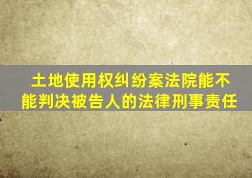 土地使用权纠纷案法院能不能判决被告人的法律刑事责任