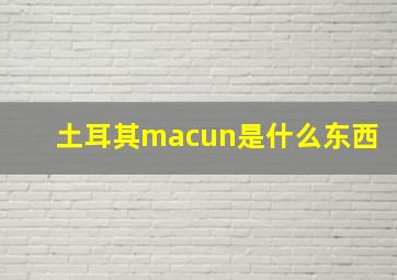 土耳其macun是什么东西