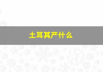 土耳其产什么