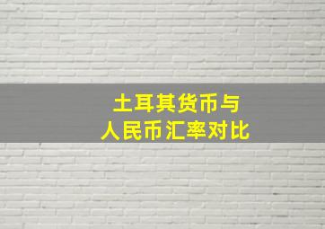 土耳其货币与人民币汇率对比