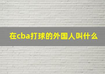 在cba打球的外国人叫什么