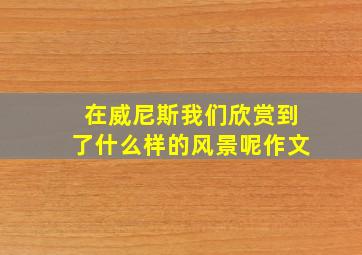 在威尼斯我们欣赏到了什么样的风景呢作文