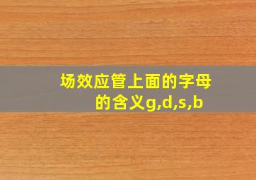 场效应管上面的字母的含义g,d,s,b