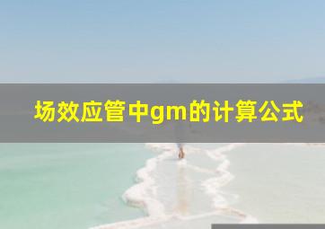 场效应管中gm的计算公式