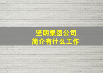 坚朗集团公司简介有什么工作