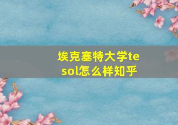 埃克塞特大学tesol怎么样知乎