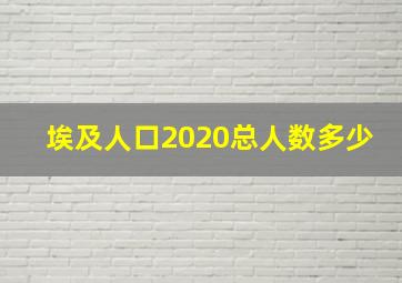 埃及人口2020总人数多少