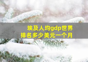 埃及人均gdp世界排名多少美元一个月