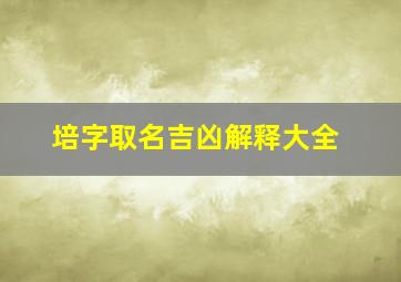 培字取名吉凶解释大全