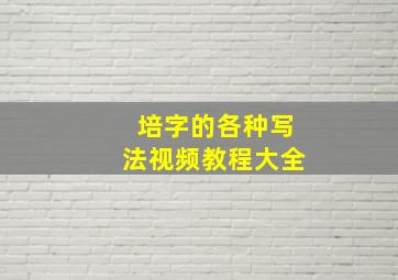 培字的各种写法视频教程大全