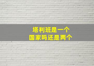 塔利班是一个国家吗还是两个