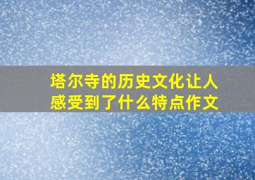 塔尔寺的历史文化让人感受到了什么特点作文