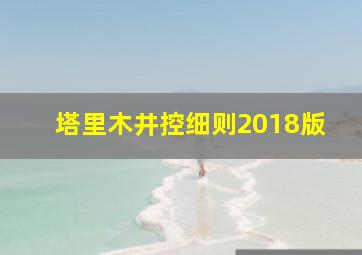 塔里木井控细则2018版