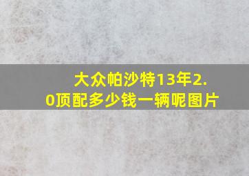 大众帕沙特13年2.0顶配多少钱一辆呢图片