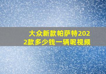 大众新款帕萨特2022款多少钱一辆呢视频