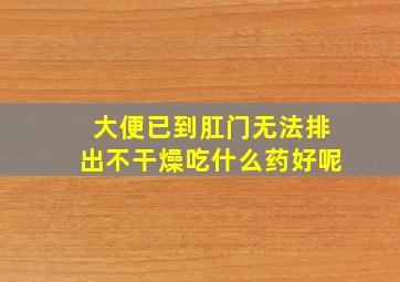 大便已到肛门无法排出不干燥吃什么药好呢