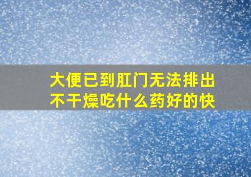 大便已到肛门无法排出不干燥吃什么药好的快