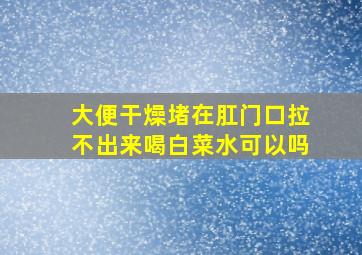 大便干燥堵在肛门口拉不出来喝白菜水可以吗