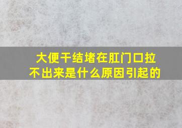 大便干结堵在肛门口拉不出来是什么原因引起的