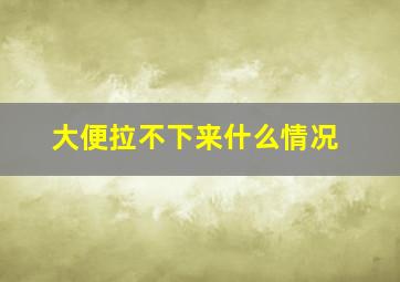 大便拉不下来什么情况